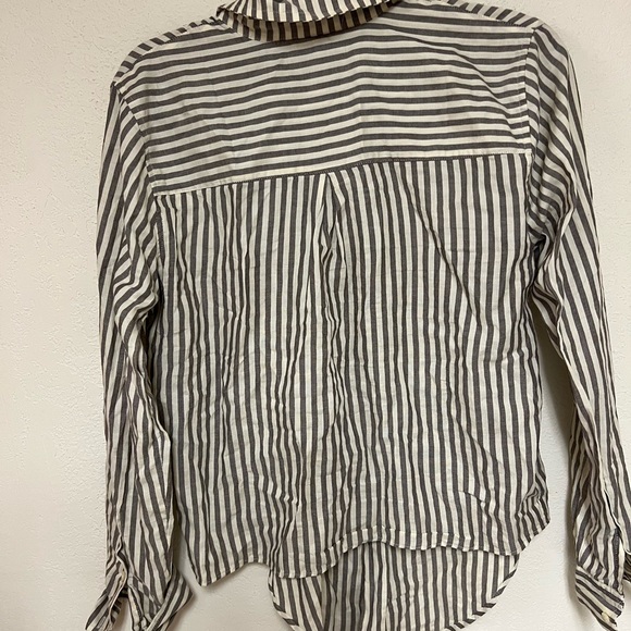 Madewell Tie Front Shirt Maitland Stripe Button Front Long Sleeves Size S - Picture 8 of 8
